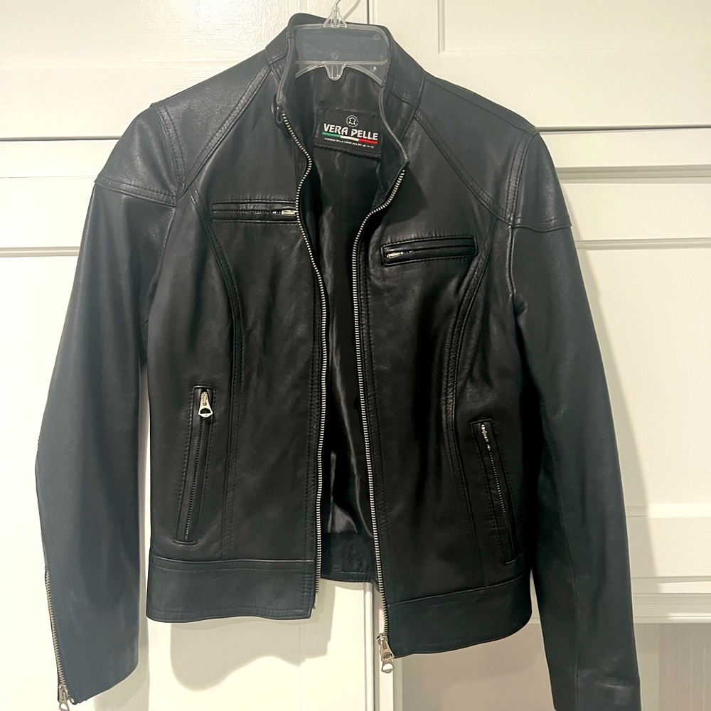 Real Italian leather jacket from the Italian leather market.